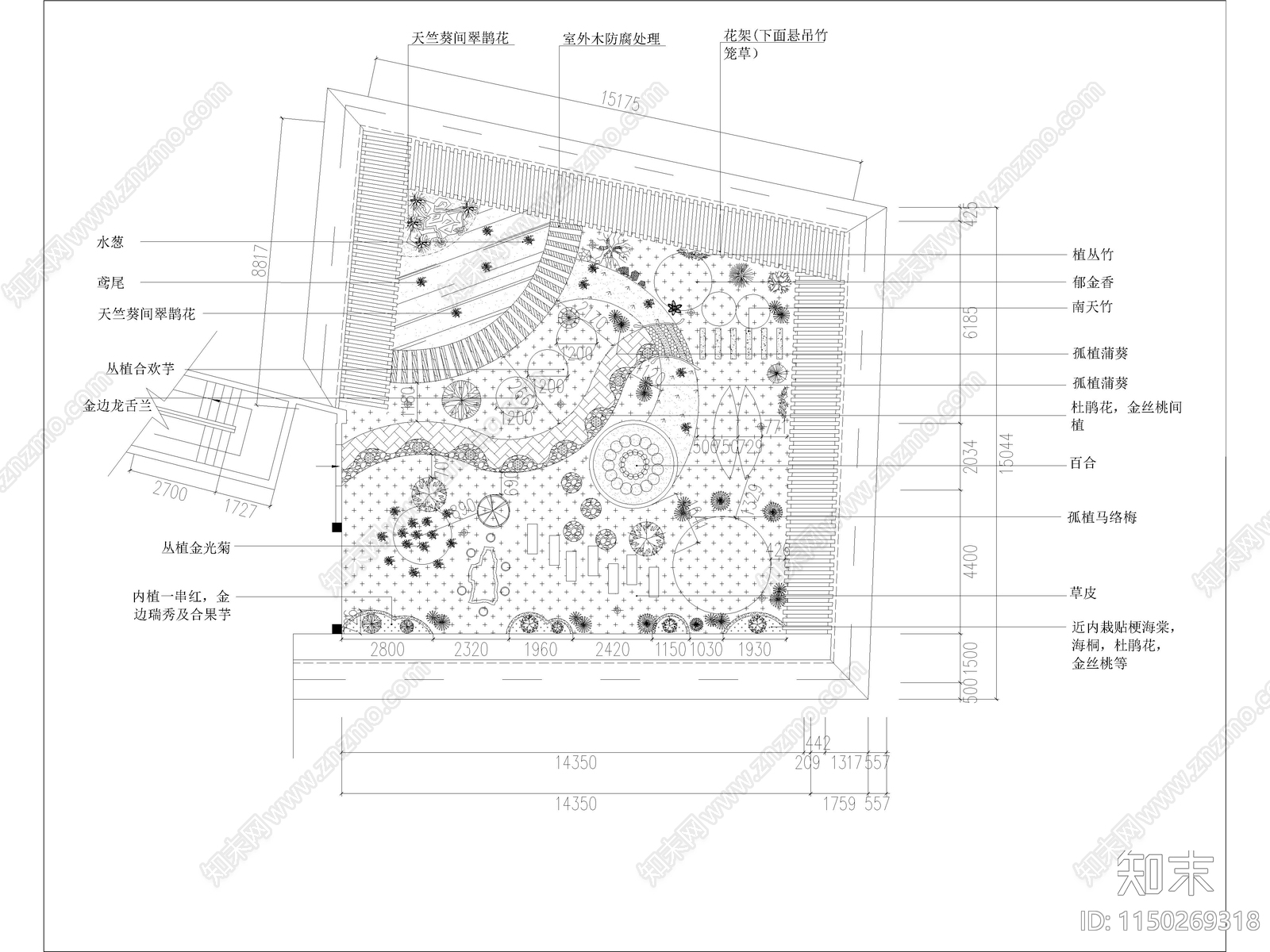 商住楼屋顶花园设计施工图下载【ID:1150269318】