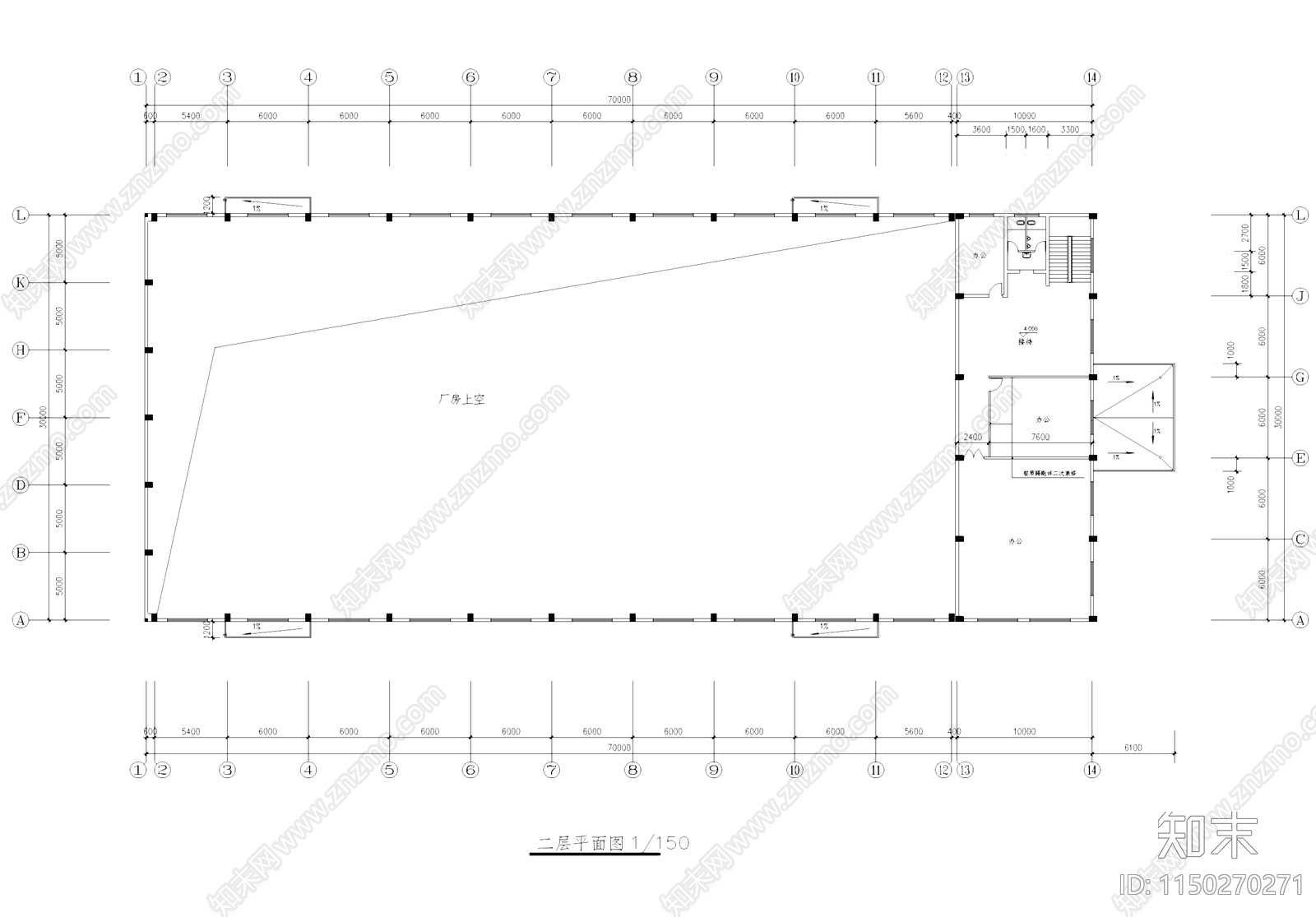 生产车间厂房办公楼工业建筑cad施工图下载【ID:1150270271】