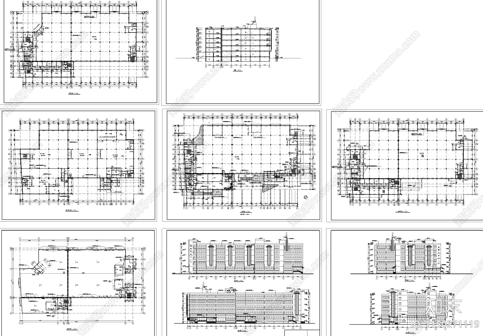 装具车间厂房办公楼工业建筑cad施工图下载【ID:1150271119】