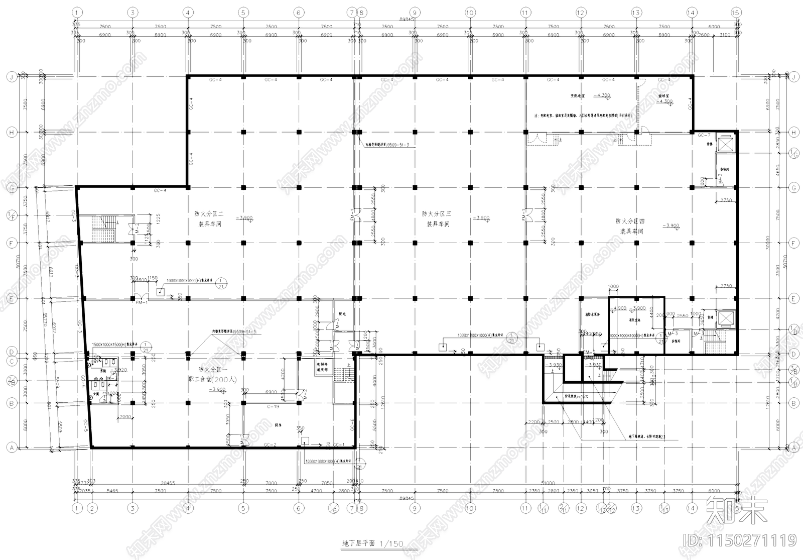 装具车间厂房办公楼工业建筑cad施工图下载【ID:1150271119】