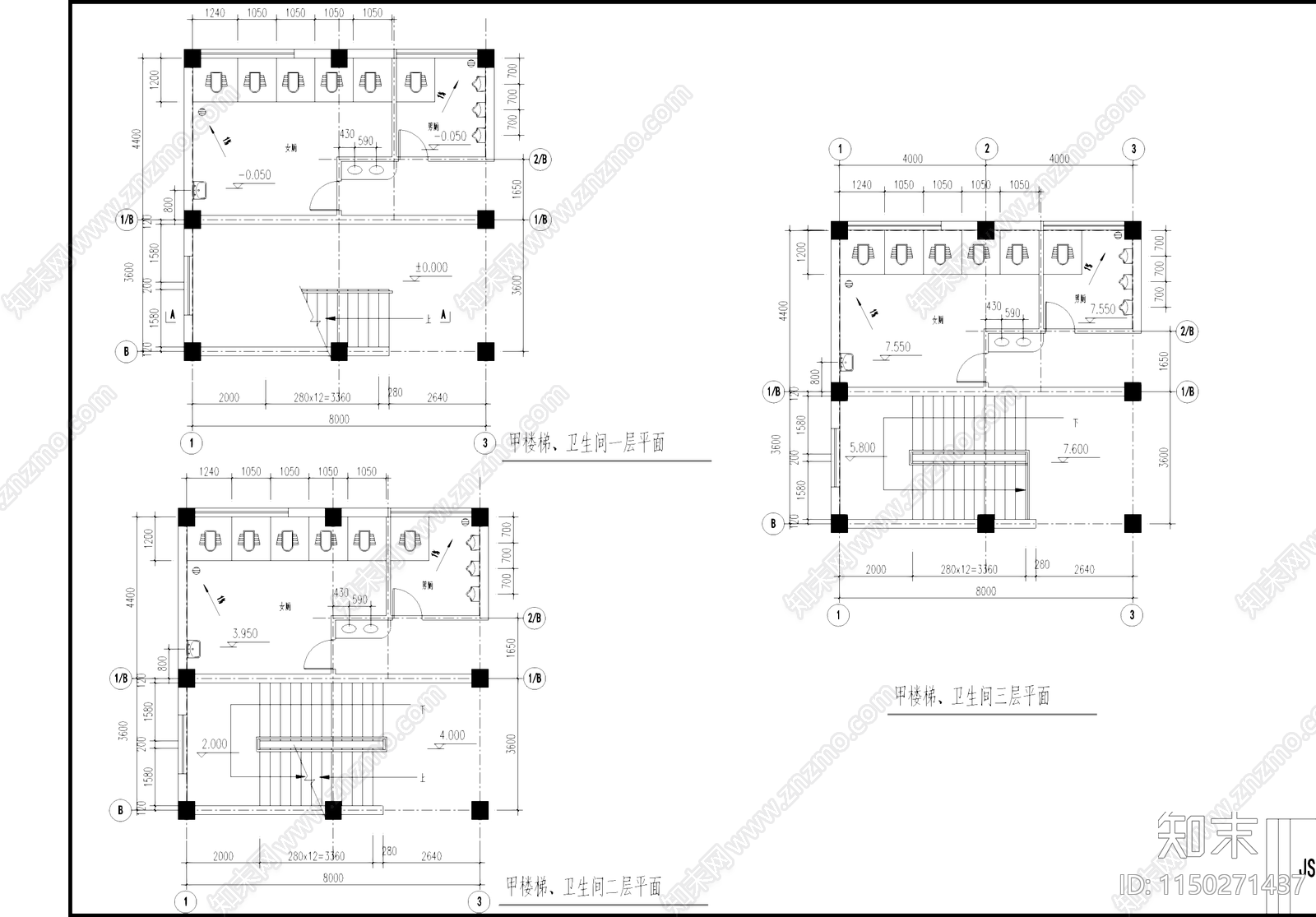 二级耐火七度抗震车间厂房工业建筑cad施工图下载【ID:1150271437】