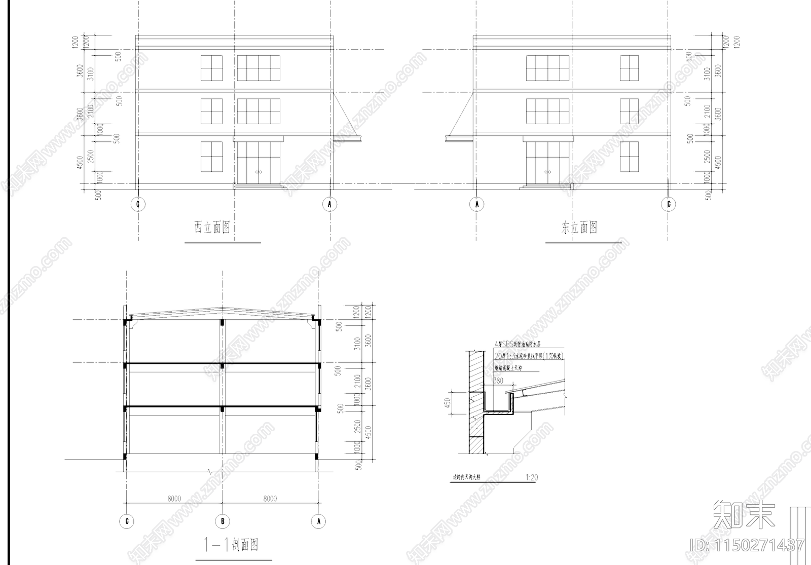 二级耐火七度抗震车间厂房工业建筑cad施工图下载【ID:1150271437】