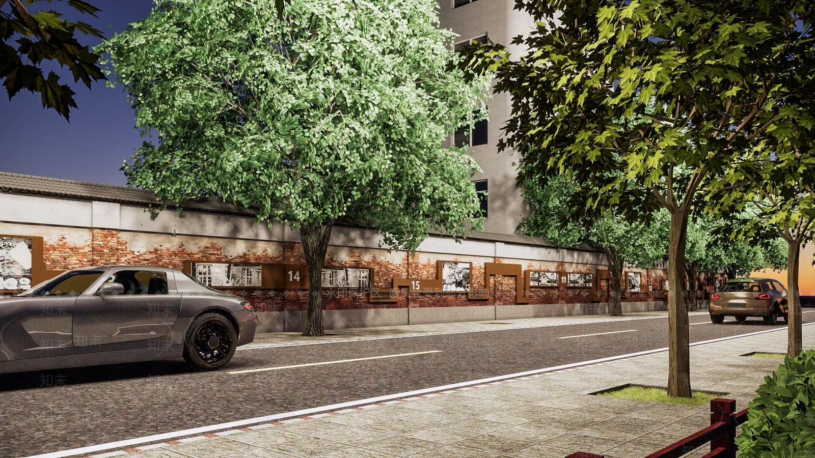 现代市政道路景观SU模型下载【ID:1150272196】