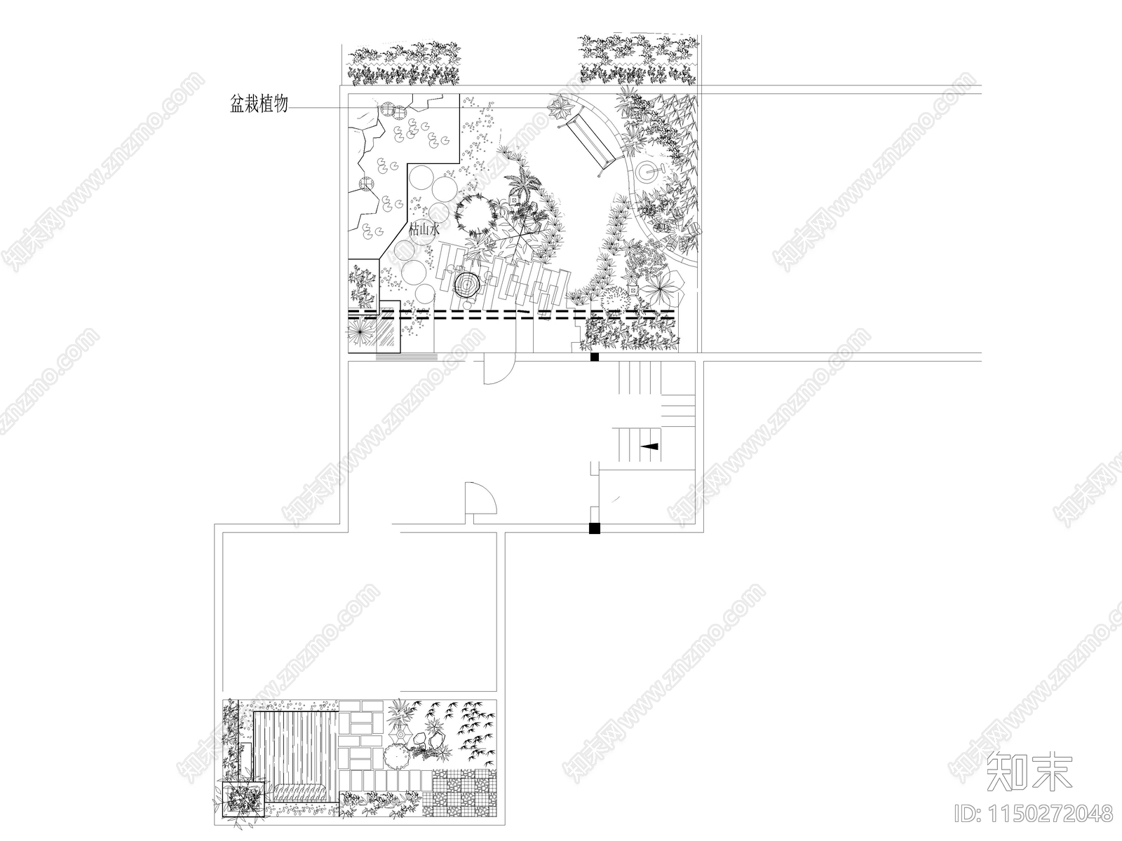 商住楼屋顶花园设计施工图下载【ID:1150272048】