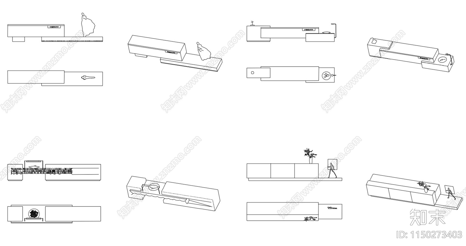 公司售楼处接待前台cad施工图下载【ID:1150273403】