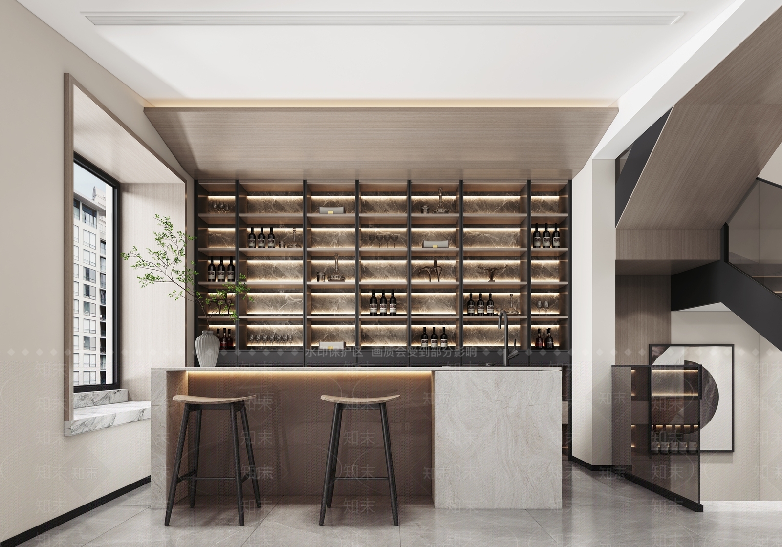 现代酒吧3D模型下载【ID:1214228413】