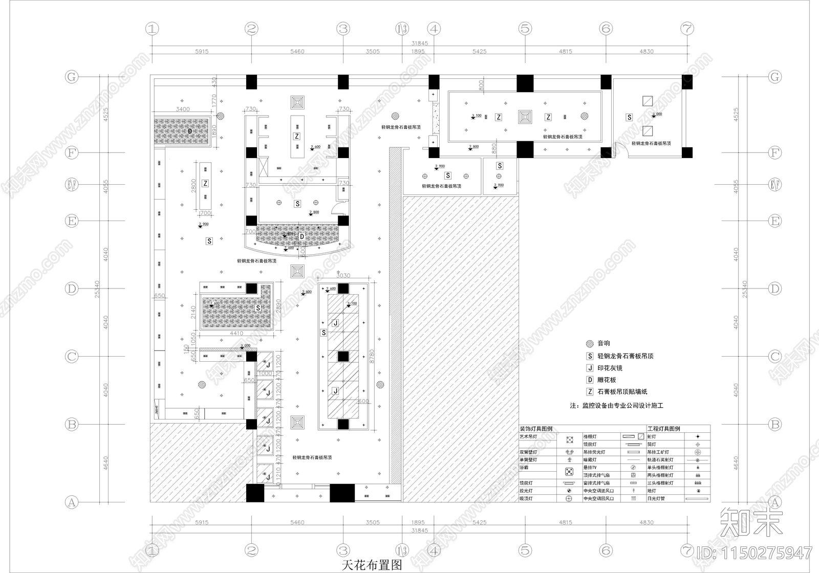 450平婚纱店cad施工图下载【ID:1150275947】