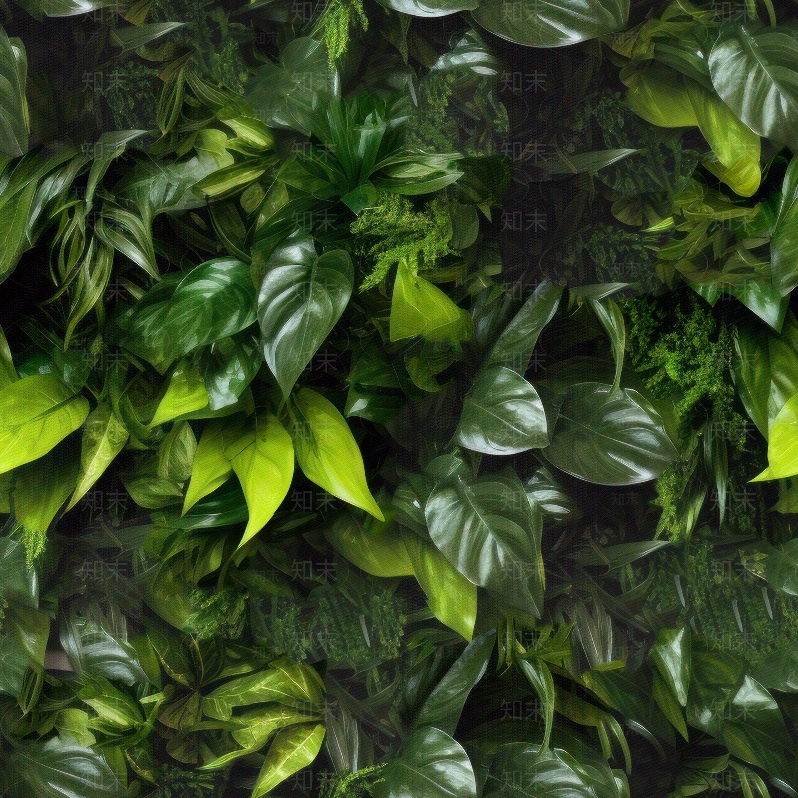 绿色绿植墙贴图下载【ID:1150277167】