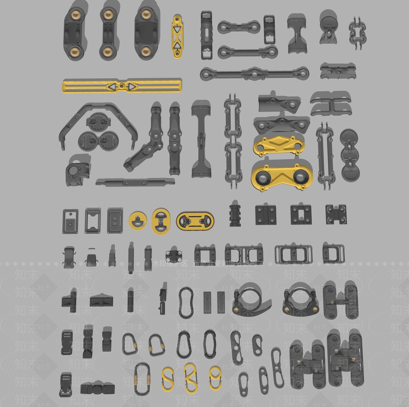 现代铰链插销门锁五金件SU模型下载【ID:1150277321】