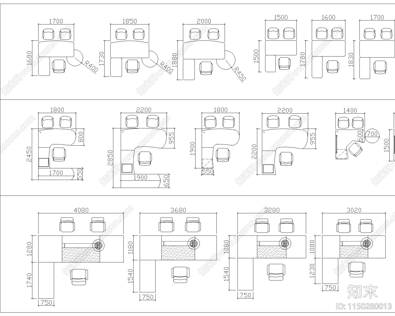 精选办公家具图库cad施工图下载【ID:1150280013】
