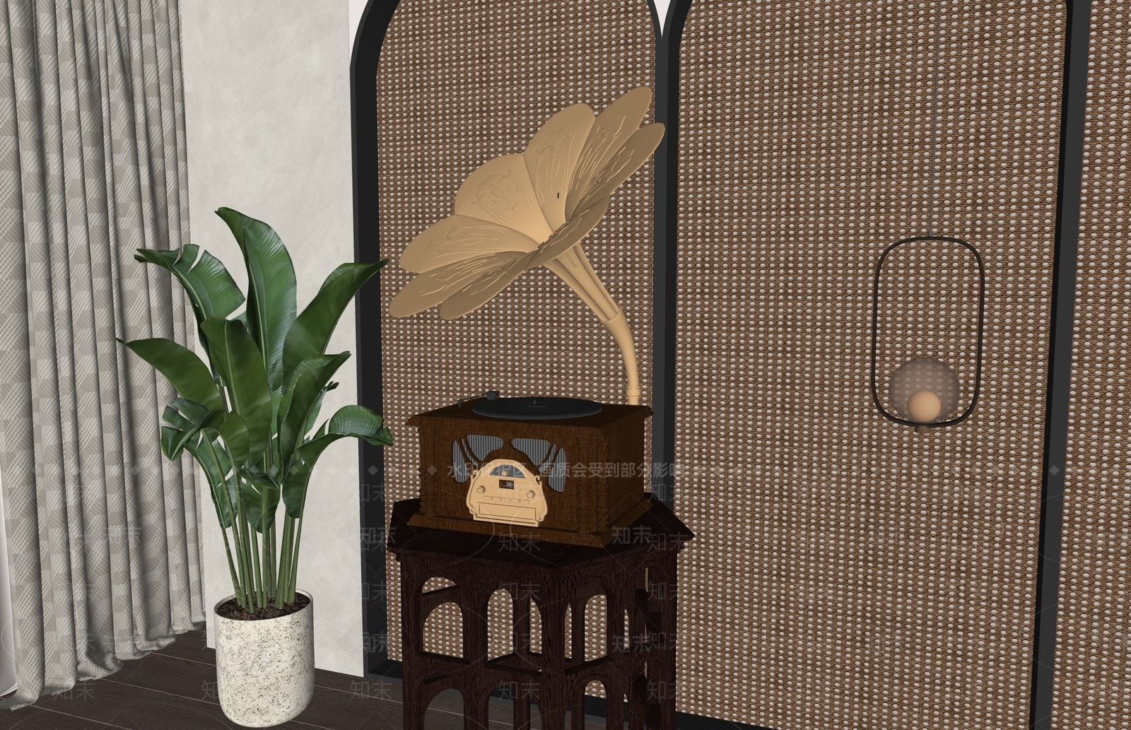 复古留声机SU模型下载【ID:1150282346】