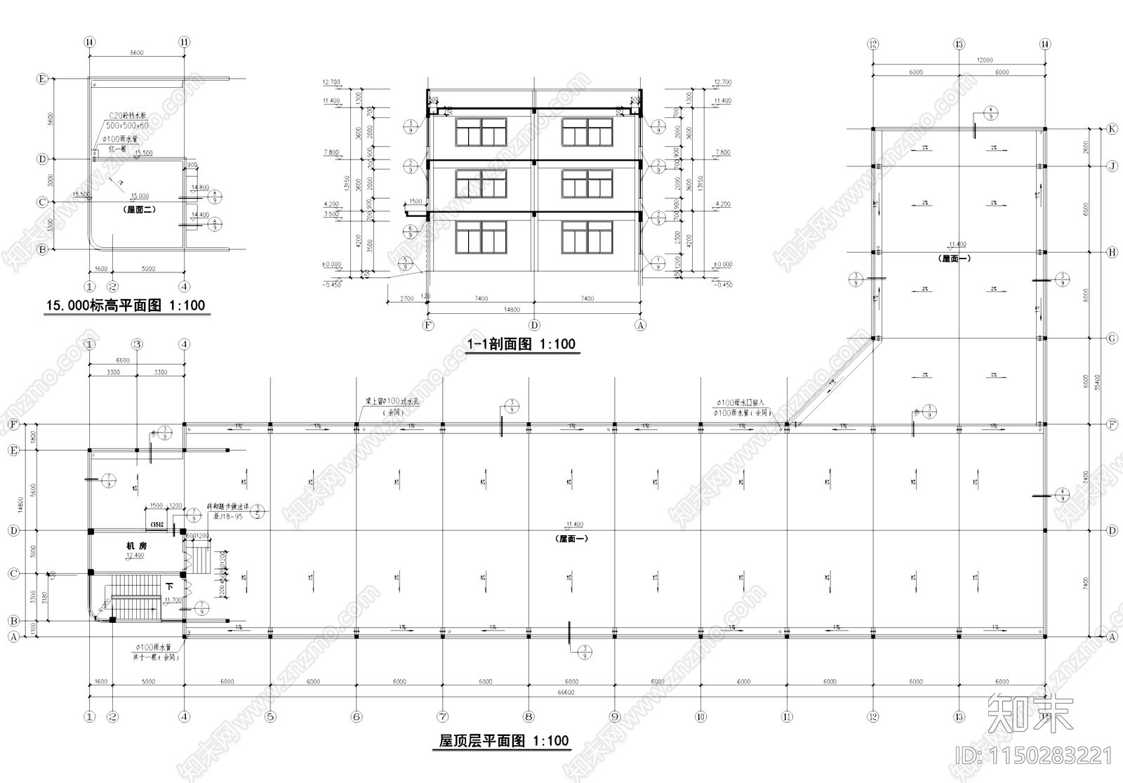 乡村经济联合社厂房车间工业建筑cad施工图下载【ID:1150283221】