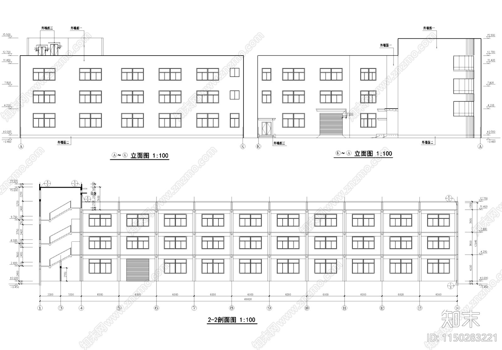 乡村经济联合社厂房车间工业建筑cad施工图下载【ID:1150283221】