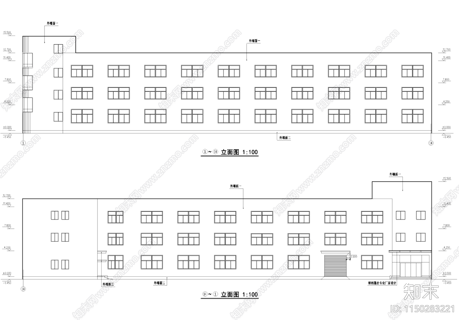 乡村经济联合社厂房车间工业建筑cad施工图下载【ID:1150283221】