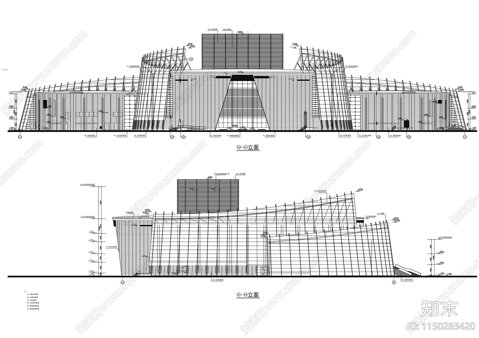 5层大剧院建筑cad施工图下载【ID:1150283420】