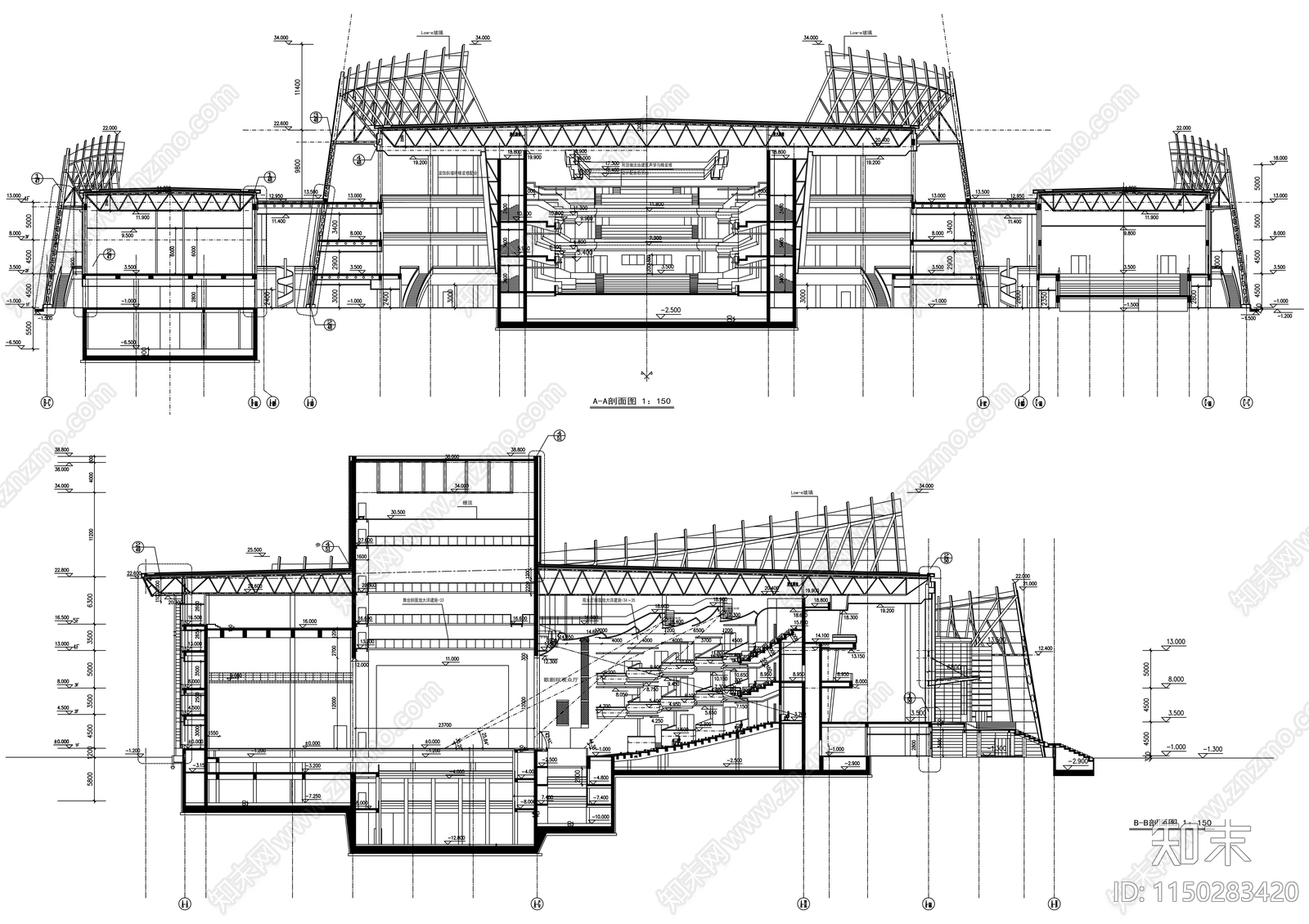 5层大剧院建筑施工图下载【ID:1150283420】