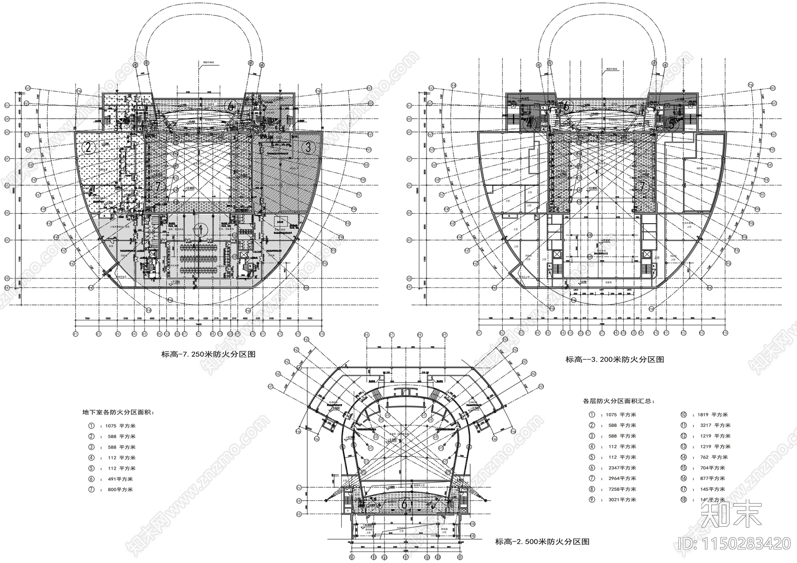 5层大剧院建筑cad施工图下载【ID:1150283420】