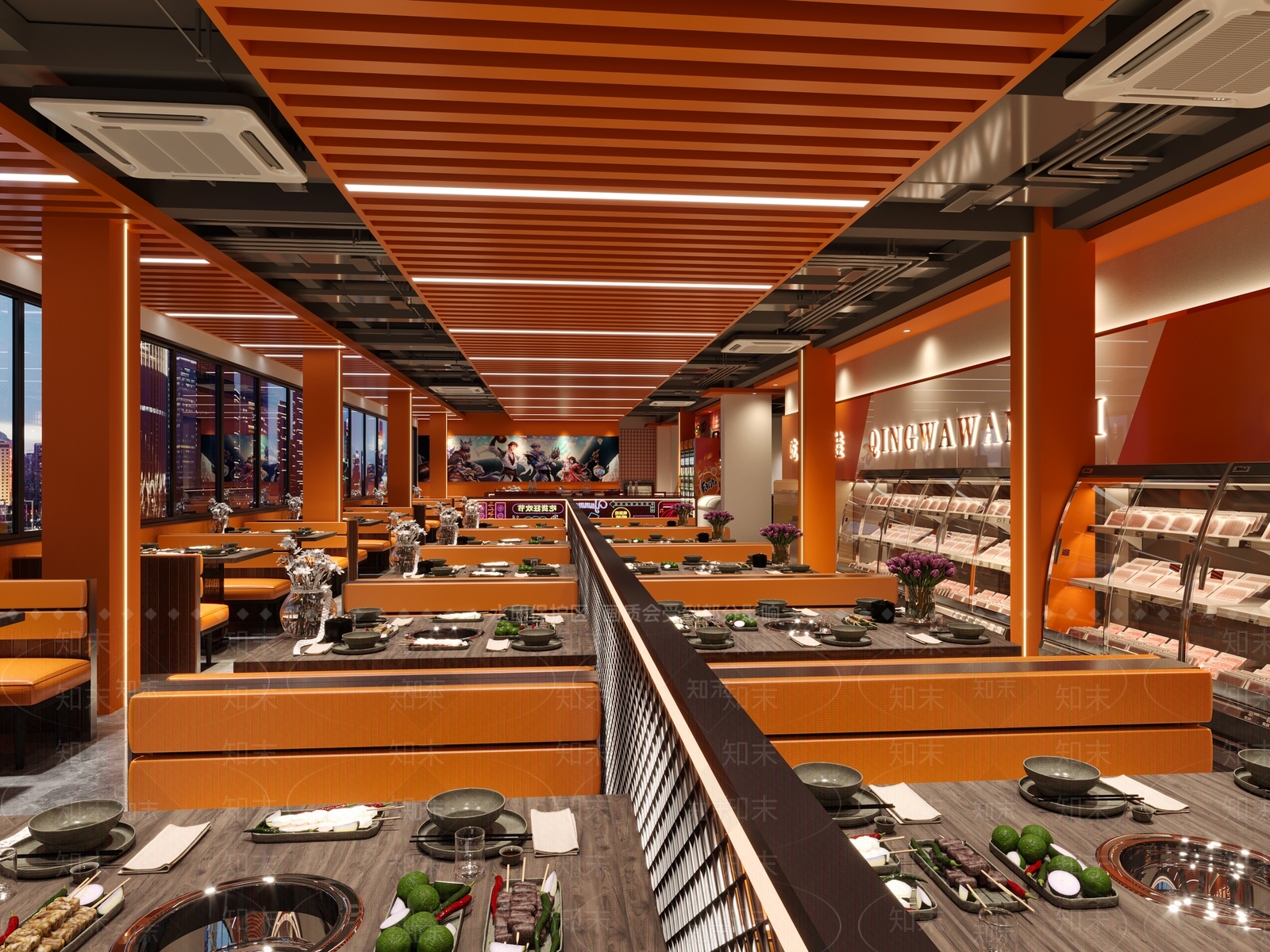 现代自助火锅店3D模型下载【ID:1150284070】