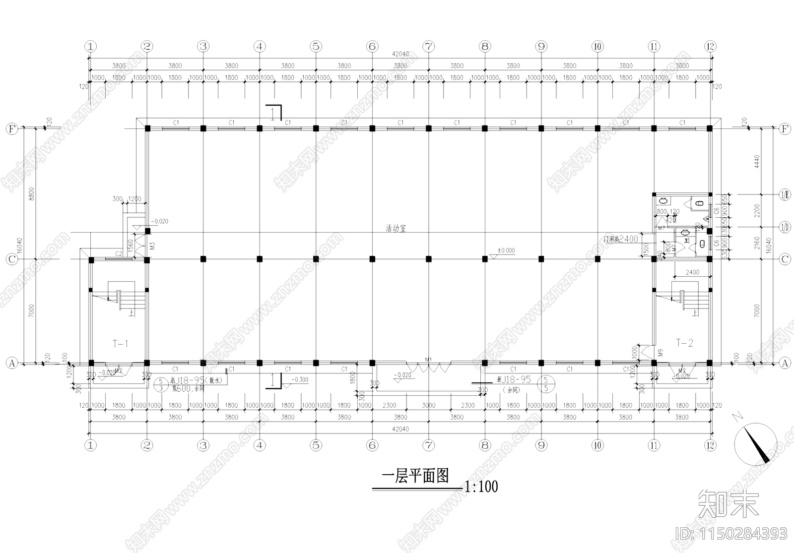 汽车零部件车间厂房宿舍办公楼工业建筑cad施工图下载【ID:1150284393】