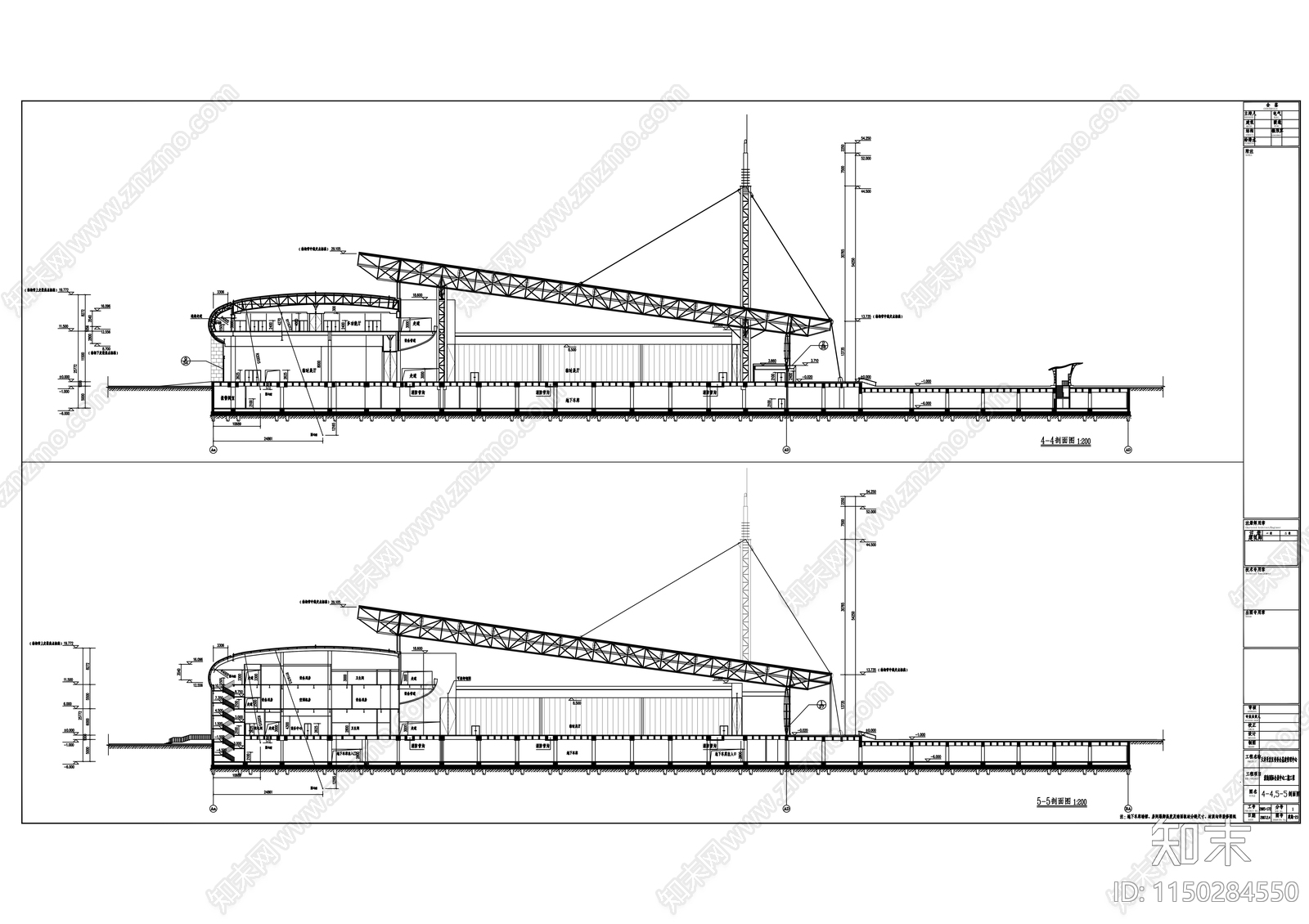 某滨海国际会展中心建筑cad施工图下载【ID:1150284550】