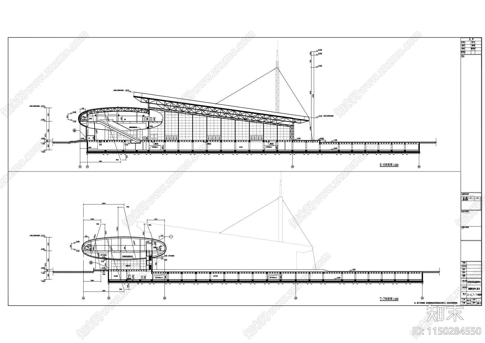 某滨海国际会展中心建筑cad施工图下载【ID:1150284550】