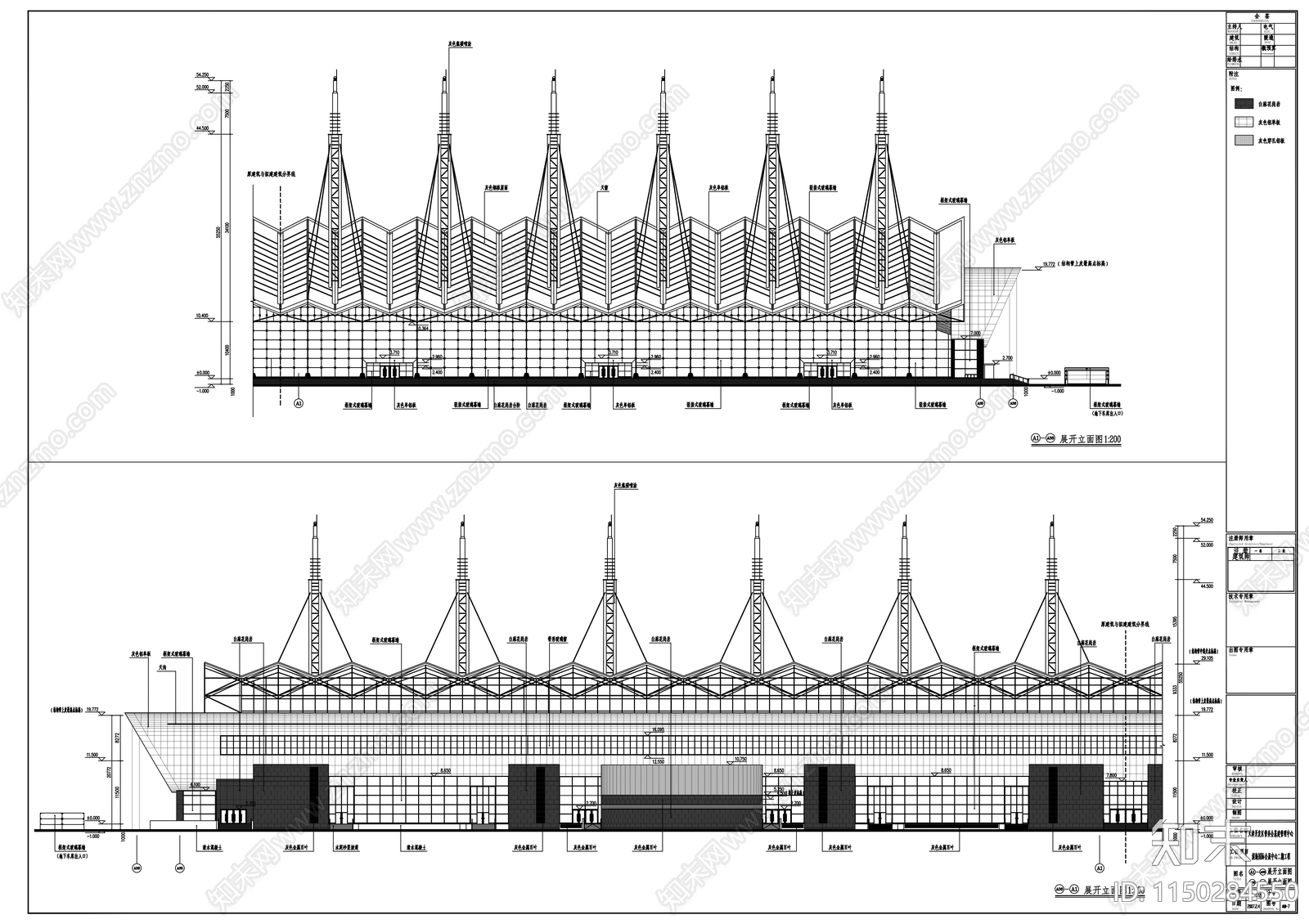 某滨海国际会展中心建筑cad施工图下载【ID:1150284550】