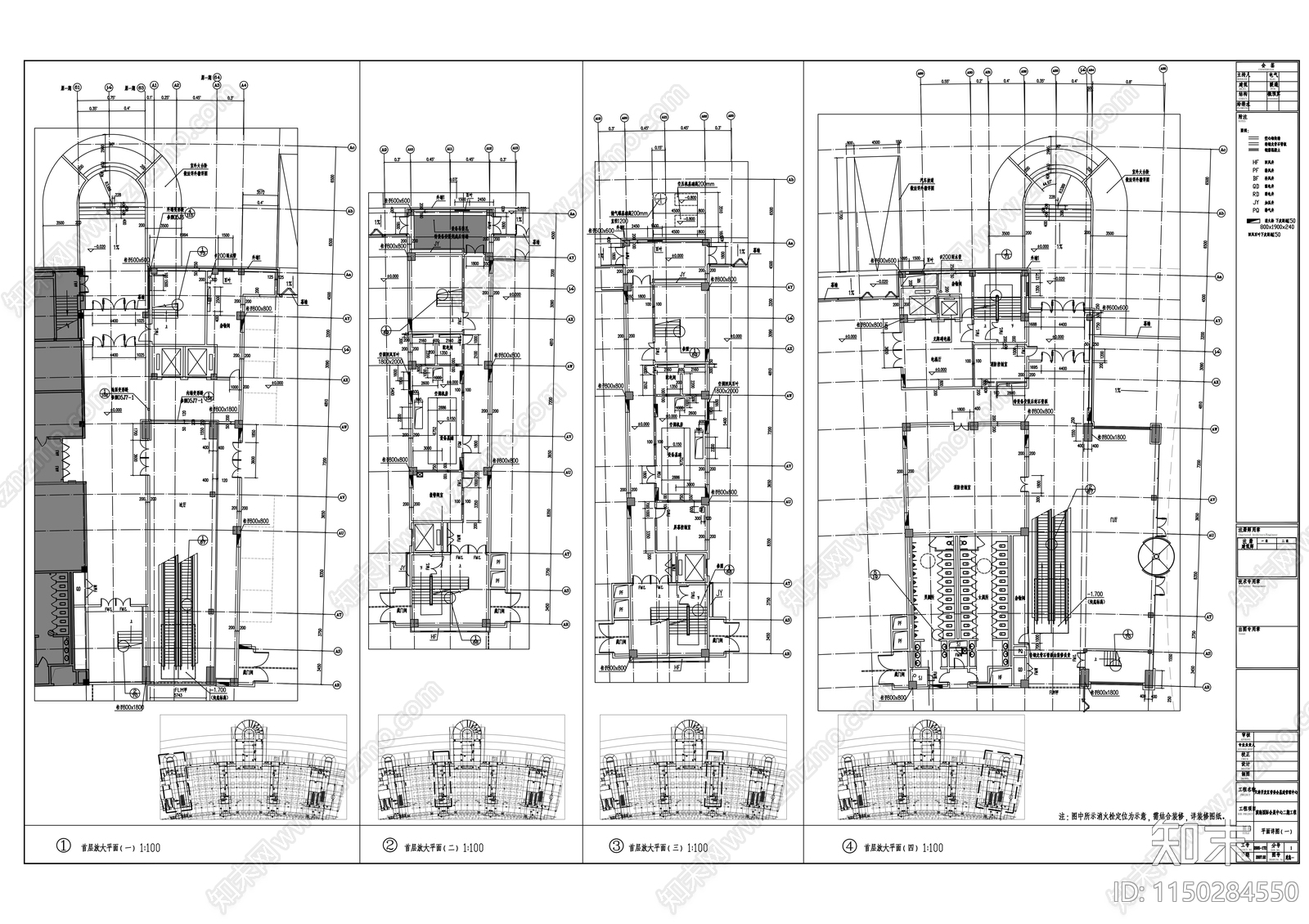 某滨海国际会展中心建筑cad施工图下载【ID:1150284550】