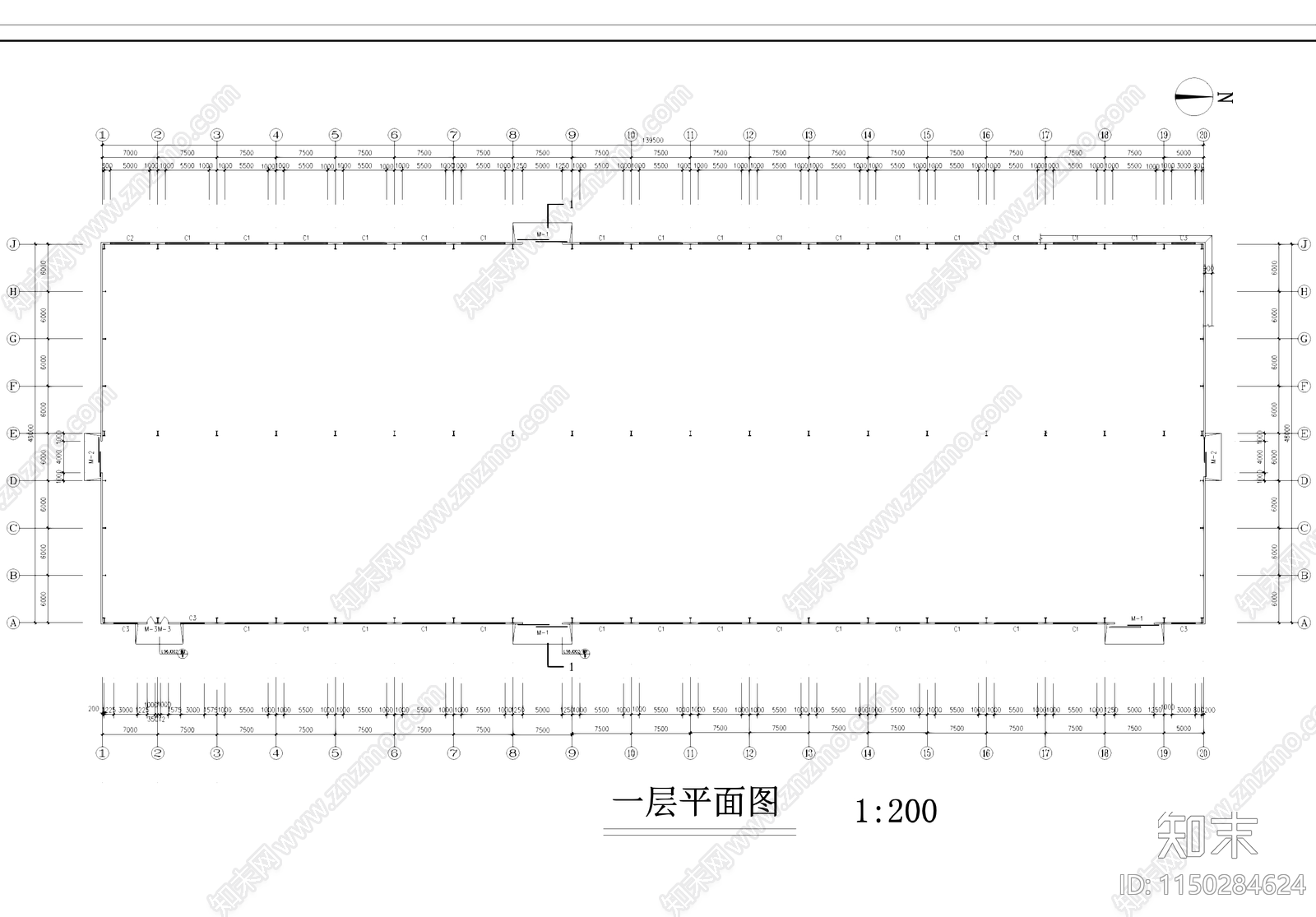 钢结构工业厂房建筑及结构cad施工图下载【ID:1150284624】