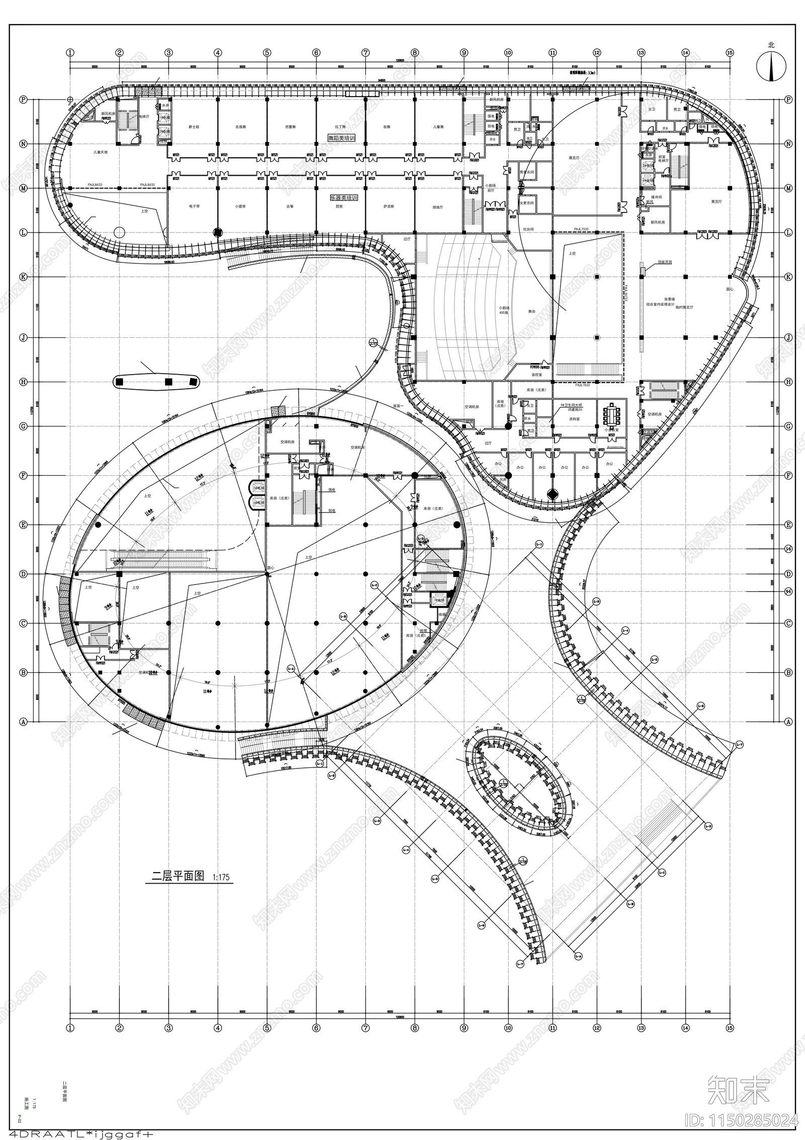 市级科技馆及档案馆活动中心设计cad施工图下载【ID:1150285024】
