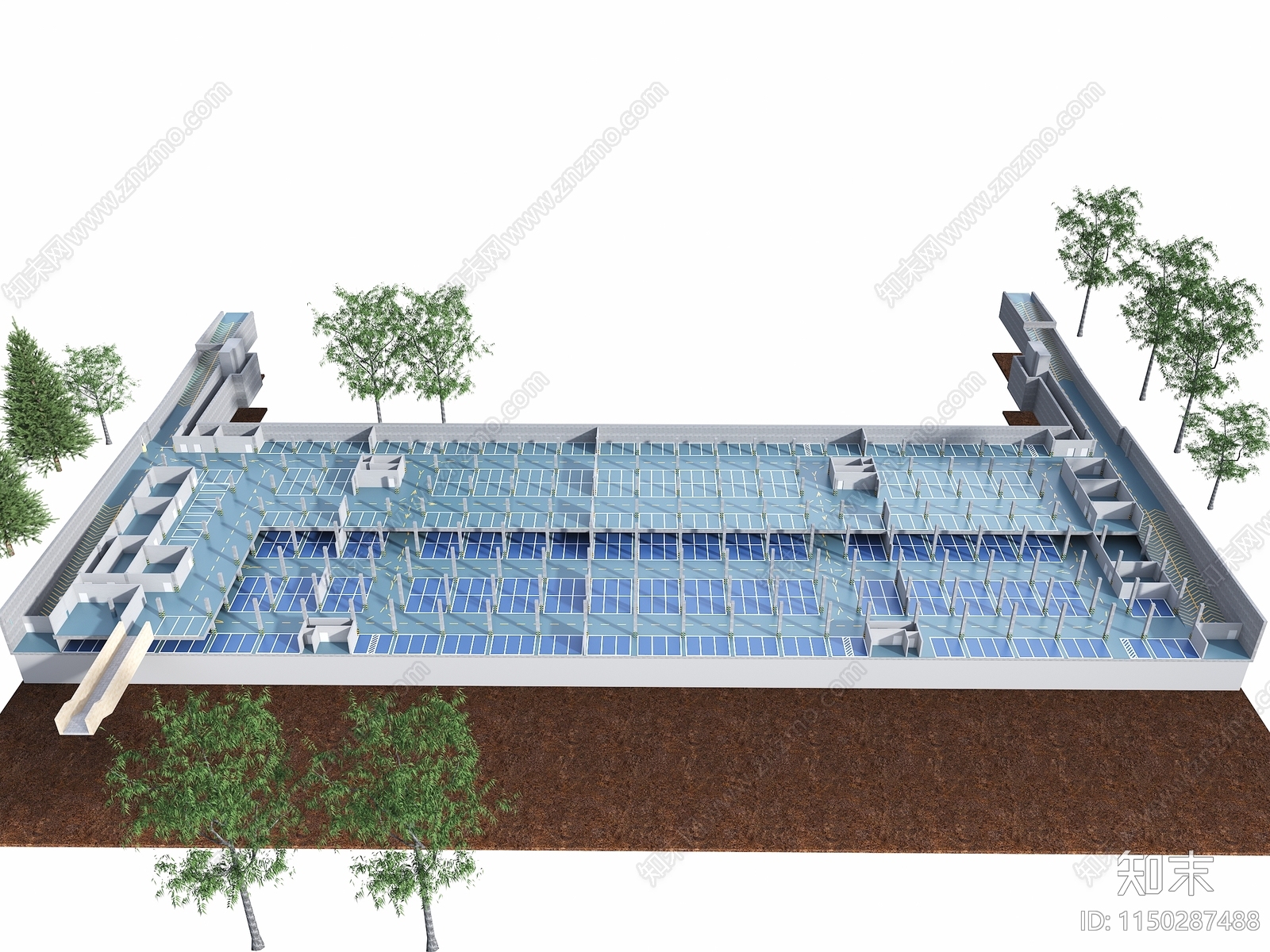 现代地下停车库3D模型下载【ID:1150287488】