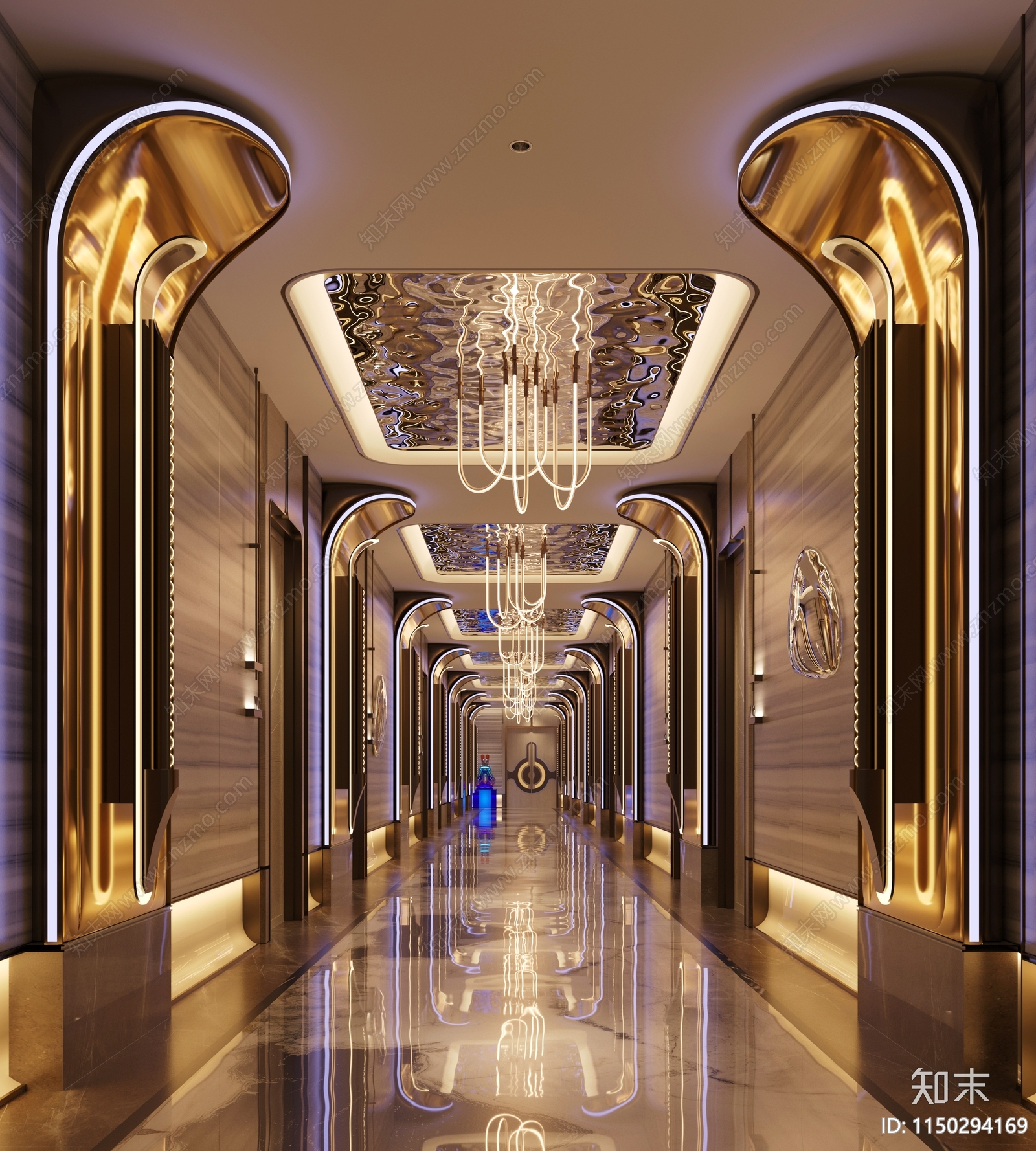 KTV室内过道大样施工图下载【ID:1150294169】