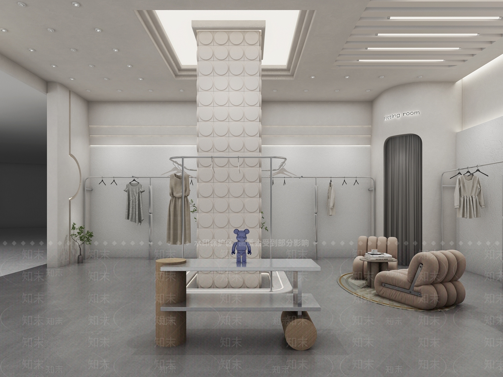 侘寂微水泥女装店3D模型下载【ID:1150298277】