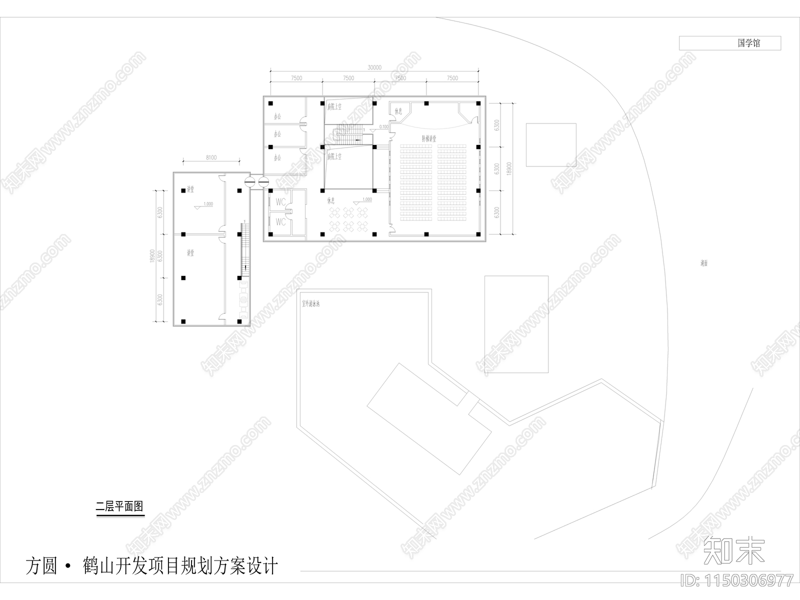 健身中心建筑cad施工图下载【ID:1150306977】