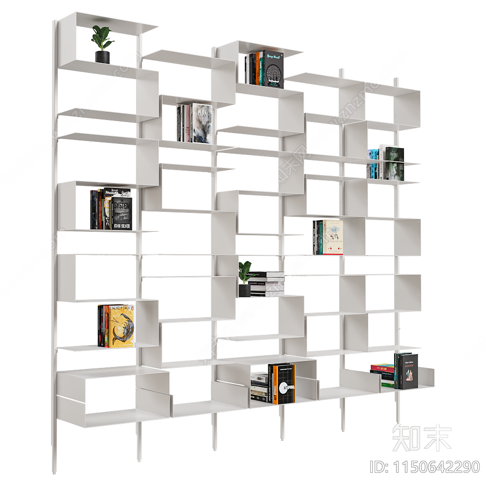 现代书架3D模型下载【ID:1150642290】