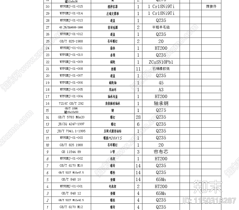 和面机三视图装配图cad施工图下载【ID:1150318287】