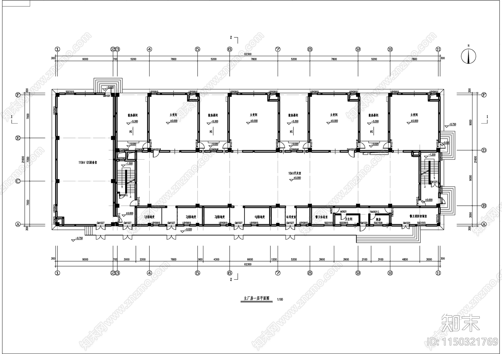 厂房建筑cad施工图下载【ID:1150321769】