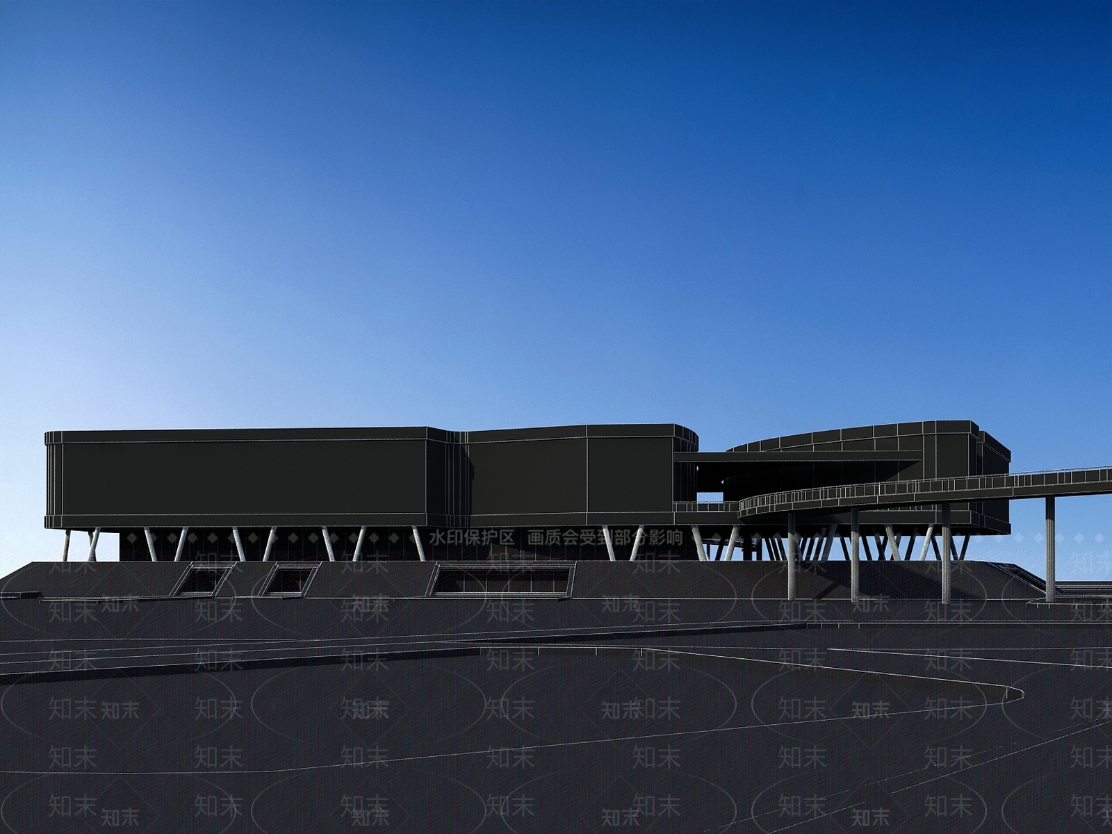 现代展览馆3D模型下载【ID:1150323470】