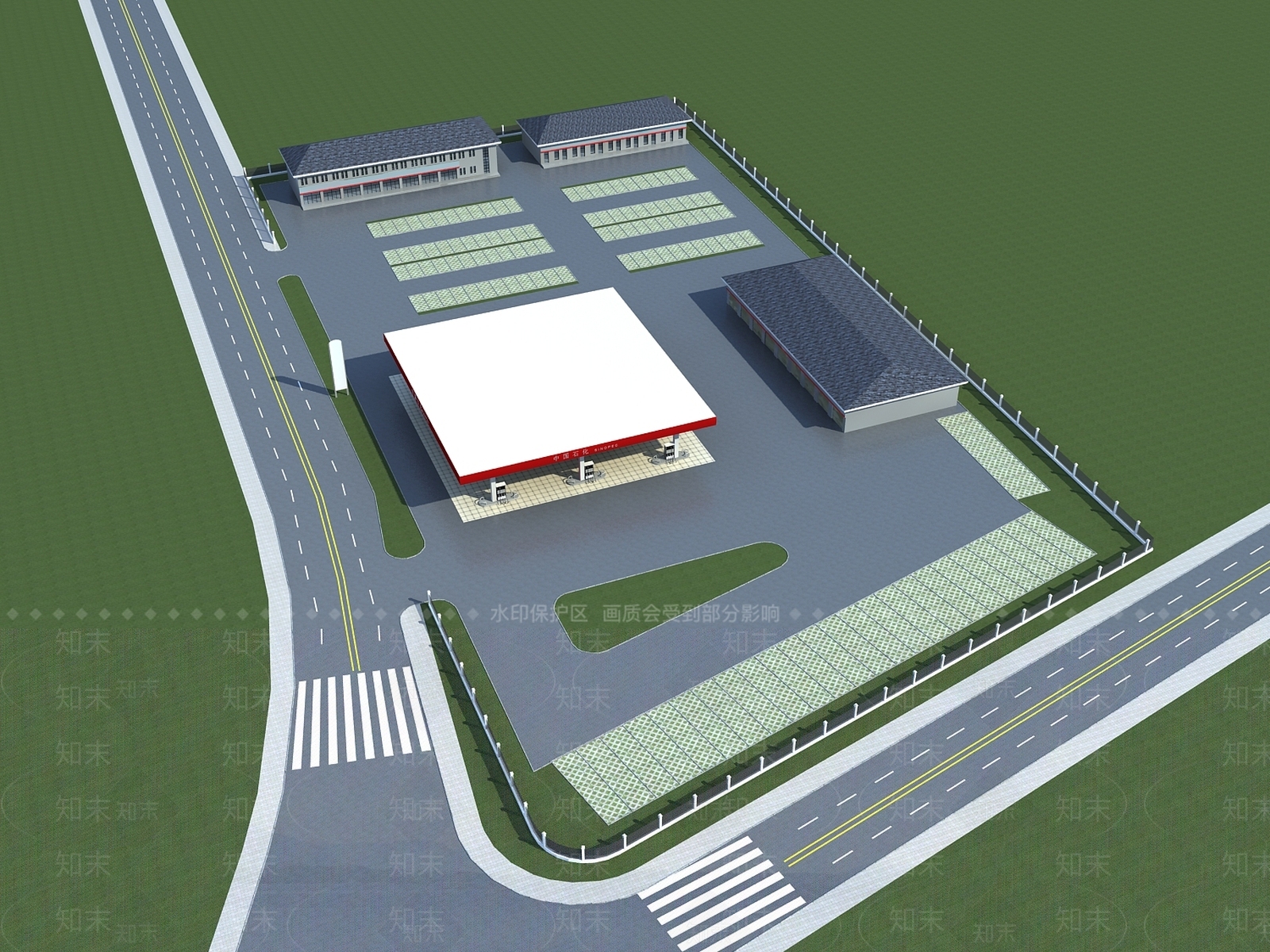 现代加油站3D模型下载【ID:1150323975】