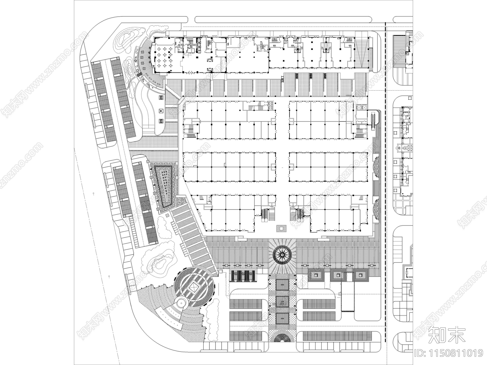 商业街商业综合体景观广场cad施工图下载【ID:1150811019】