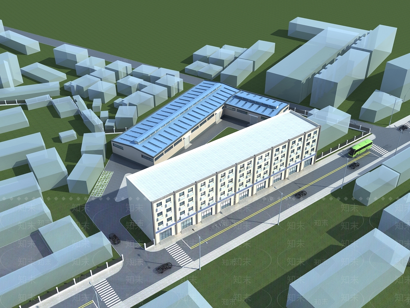 现代厂房3D模型下载【ID:1150324213】