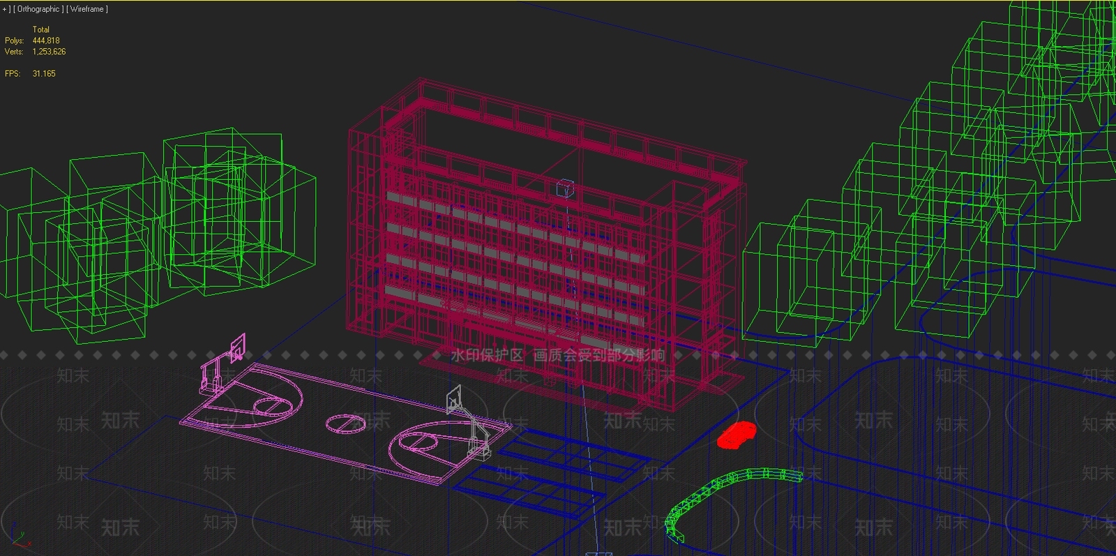 现代风雨操场3D模型下载【ID:1150324238】