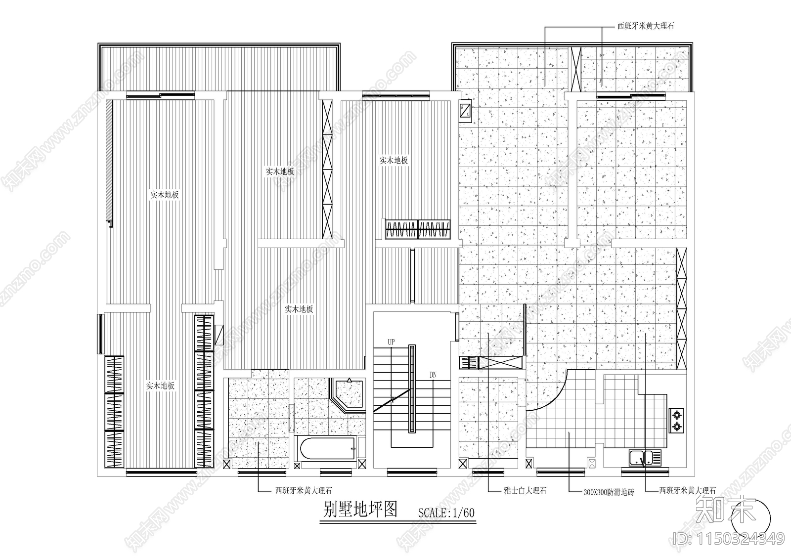 别墅家装室内cad施工图下载【ID:1150324349】