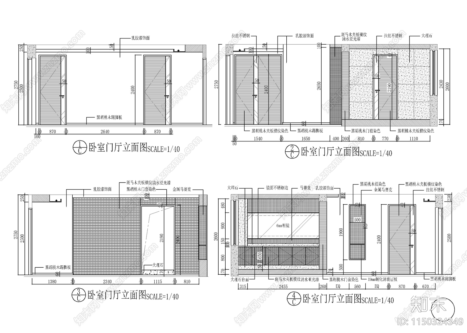 别墅家装室内cad施工图下载【ID:1150324349】