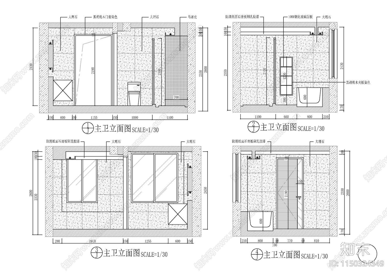 别墅家装室内cad施工图下载【ID:1150324349】