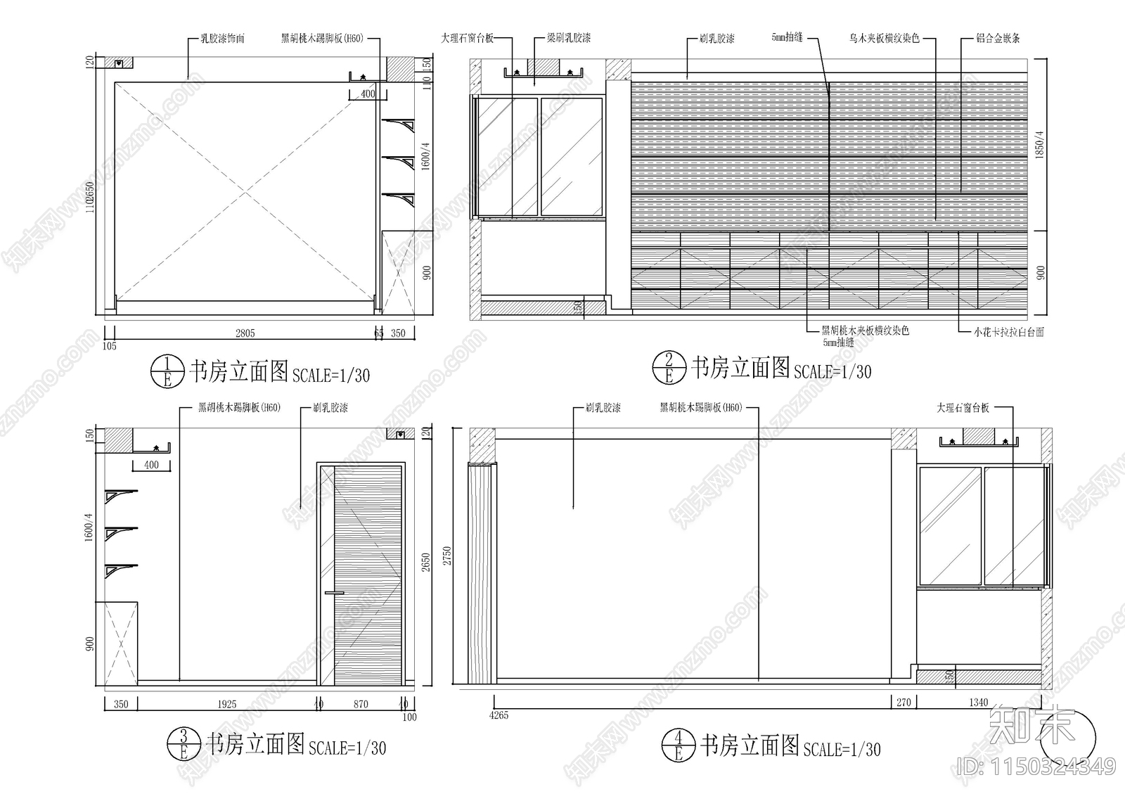 别墅家装室内cad施工图下载【ID:1150324349】