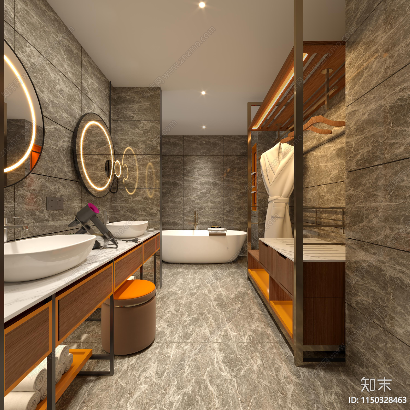 酒店客房室内cad施工图下载【ID:1150328463】