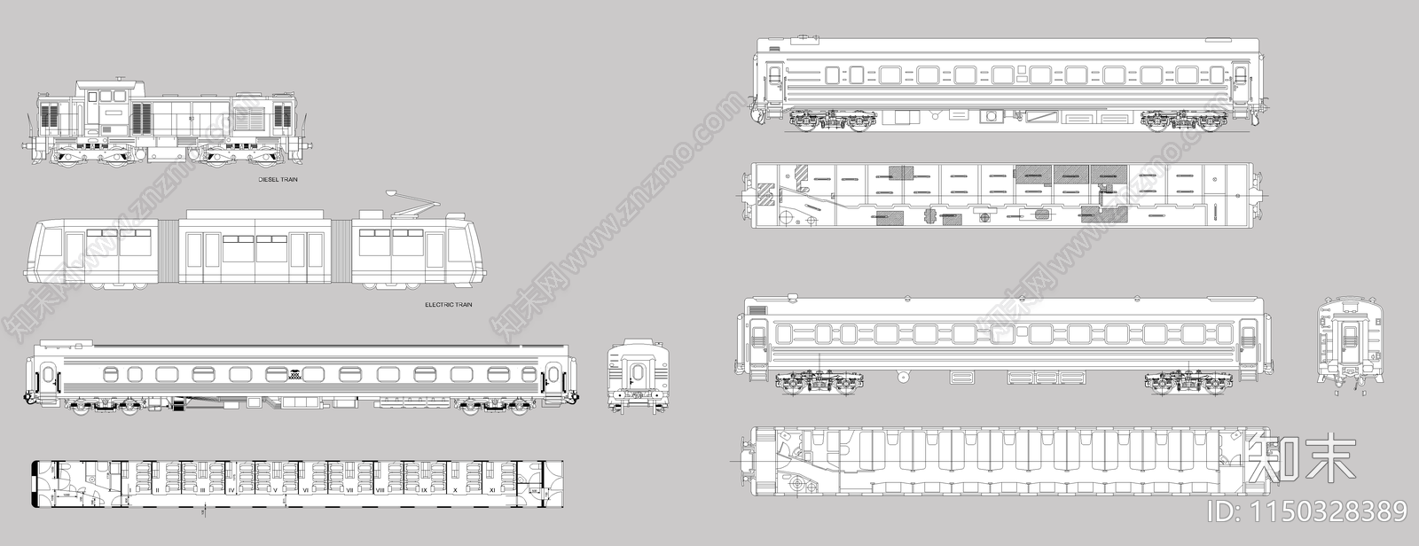 火车车厢图库施工图下载【ID:1150328389】