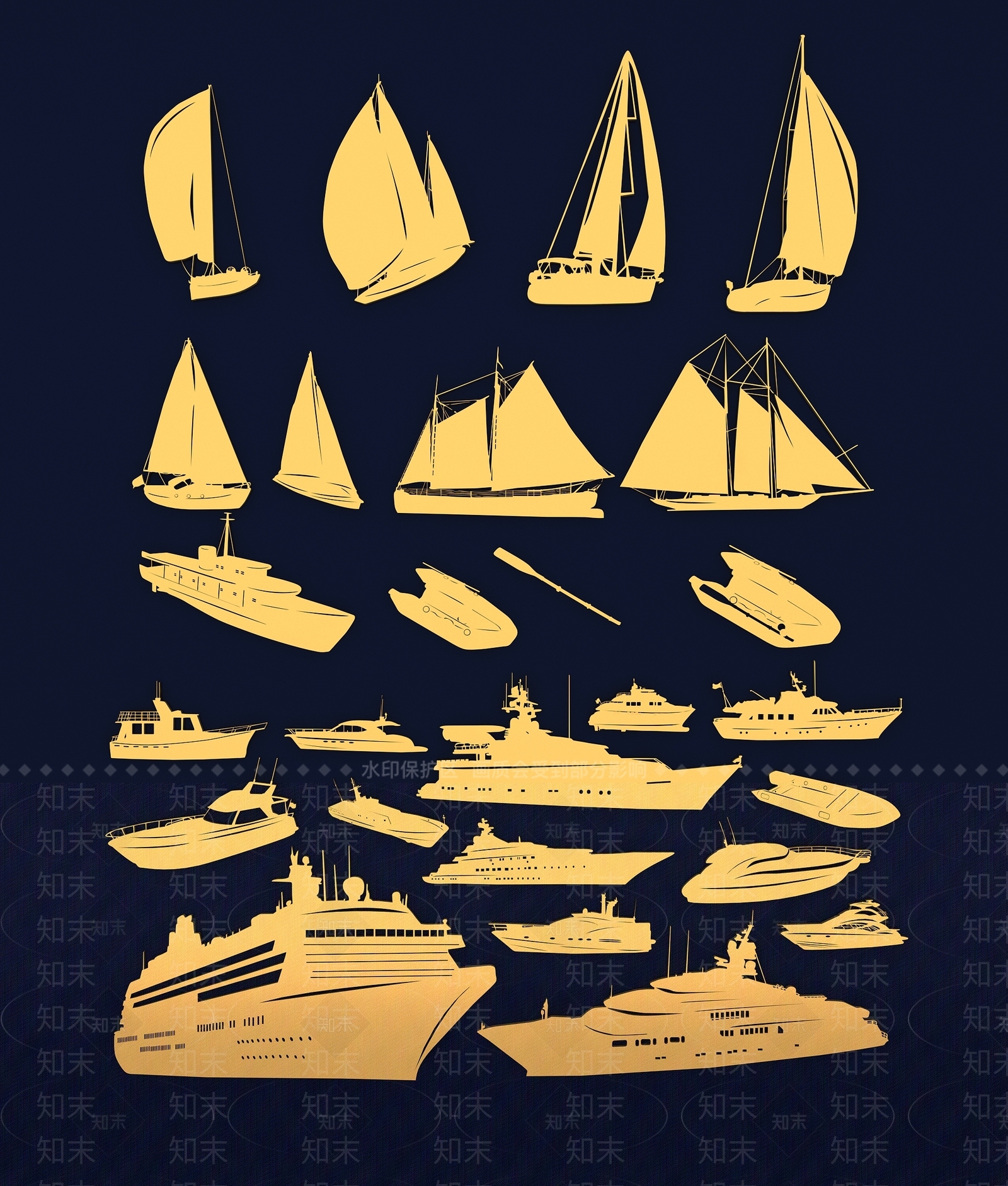 现代轮船剪影3D模型下载【ID:1150331724】