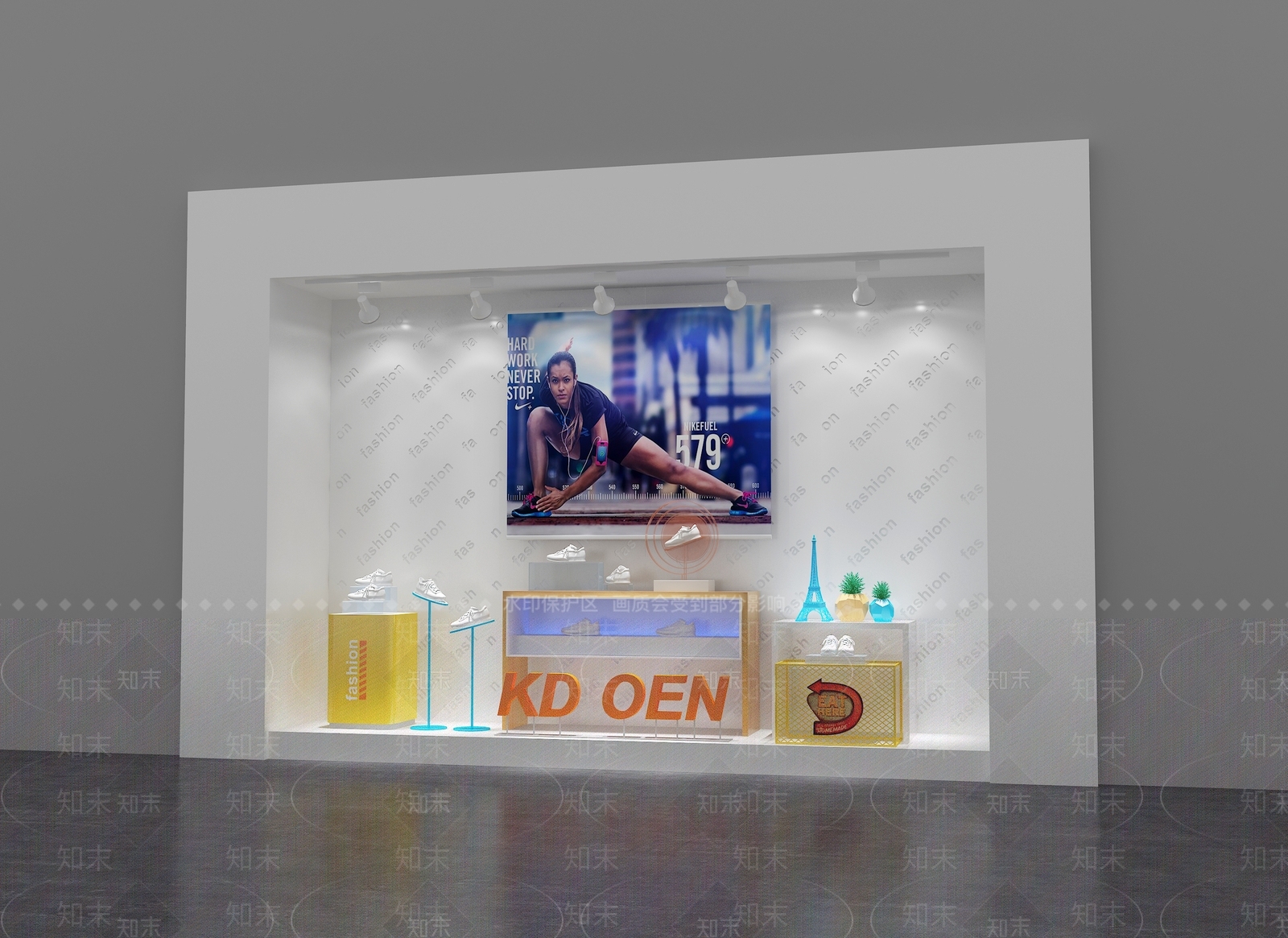 现代服装鞋店橱窗SU模型下载【ID:1150334161】