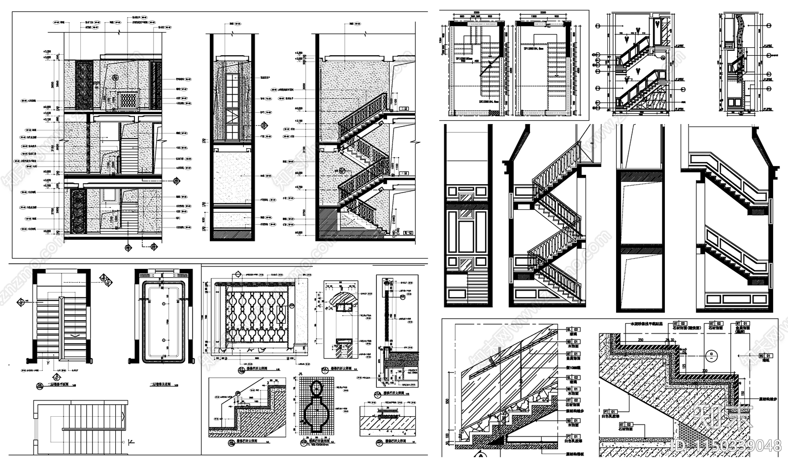 楼梯详图剖面大样施工图下载【ID:1150339048】